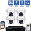 8 Channel NVR Security Camera System with 4 * 5MP IP Turret 2.8mm Fixed Lens Camera, Human Detection, Built-in Microphone, PoE by GW Security