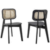 Modway Habitat Wood Dining Side Chair Set of 2 - Black