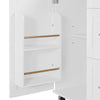 White Wood 50 in. W Kitchen Island with 3-Drawers, 2-Slide-Out Shelves Internal Storage Rack