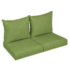 Sorra Home Sunbrella Outdoor Loveseat Pillow and Cushion Set - Flax - 22.5 in W x 22.5 in D x 5 in H