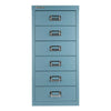 Bisley 6-Drawer Under-Desk Multidrawer Steel Cabinet Steel Blue