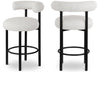 Bordeaux Cream Boucle Fabric Stool Set of 2 from Meridian Furniture