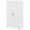 Bush Business Furniture Universal Tall Garage Storage Cabinet with Doors and Shelves in White