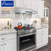 Awoco Supreme Series 30 in. 1000 CFM Ducted Under Cabinet Range Hood in Stainless Steel with Remote Control