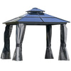Outsunny 10' x Polycarbonate Hardtop Patio Gazebo Canopy with Double-Tier