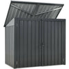 Hanover HANBINSHD-Gry 2-Point Locking System, Dark Gray Galvanized Steel Trash and Recyclables Storage Shed