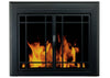 Pleasant Hearth Easton Black Fireplace Glass Firescreen Doors - Medium