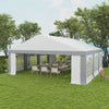 Outsunny 20' x 20' Heavy-Duty Large Wedding Tent with Sidewalls, Gray