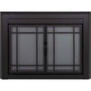 Pleasant Hearth Easton Black Fireplace Glass Firescreen Doors - Medium