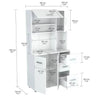 Inval Kitchen Microwave/Storage Cabinet Smoke Oak