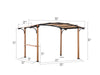 Sunjoy Beechhurst 8.5 ft. x 13 ft. Steel Arched Pergola with Natural Wood Looking Finish and Tan Shade