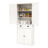 HLR 72 Inches Kitchen Pantry Storage Cabinet Pantry Cabinets with Drawer and Adjustable Shelves Kitchen Pantry for Bathroom Livingroom Dining Room
