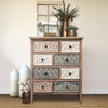 The Curated Nomad Brewa Varied Rustic Carved Wood 8-Drawer Chest - 32.09