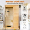 OUTEXER Far Infrared Sauna Home Sauna Spa Room Low-EMF Canadian Hemlock Wood 800W Indoor Saunas with Control Panel and Tempered Glass Door, Room