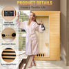 OUTEXER Far Infrared Sauna Home Sauna Spa Room Low-EMF Canadian Hemlock Wood 800W Indoor Saunas with Control Panel and Tempered Glass Door, Room