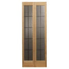 LTL Home Products Traditional Divided Glass Unfinished Wood Tone Bifold Door, Size: 24x80.5, Brown