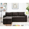 Naomi Home Perry Modern Sectional Sofa with Storage Chaise Color Espresso, Fabric Velvet