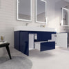 Monterey 60'' Double Sink Wall-Mounted Vanity - High Gloss Night Blue