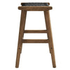 Modway Saoirse Faux Leather Wood Counter Stool - Set of 2 - Walnut Brown