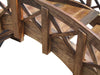 SamsGazebos Fairy Tale Wood Garden Stair Bridge with Cross Halved Lattice Railings, 33-inch, Brown, Treated