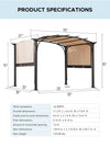Sunjoy Adjustable Arched 9.5 x 11 ft. Steel Pergola, Brown