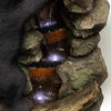 Alpine Corporation Bears Climbing Waterfall Outdoor Fountain with LED Lights - Brown