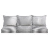 Mozaic Company Mabley Sunbrella Lido Indigo Indoor/ Outdoor Corded Pillow and Cushion 6-pc Sofa Set, Size: OSPCSET5760, Beige