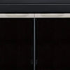 Pleasant Hearth Alsip Cabinet Fireplace Screen and Glass Doors - Black and Sunlight Nickel, Size: Large