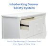 Delta Children Universal 6 Drawer Dresser with Interlocking Drawers - White