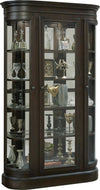 Pulaski Curved End Display Curio Cabinet with Door in Espresso