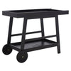 Terrace Solid Wood Bar Cart AllModern Color: Black