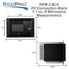 RecPro RV Convection Microwave Black 1.1 Cu. ft | 120V | Microwave | Appliances | Direct Replacement for High Pointe and Greystone