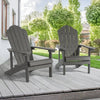 Wesley Set Of 2 Faux Wood Adirondack Chair Weather Resistant, Color: Gray, Size: 36.2
