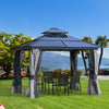 Outsunny 10' x Polycarbonate Hardtop Patio Gazebo Canopy with Double-Tier