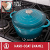 Basque Enameled Cast Iron Nonstick Cookware 7 Piece Set Biscay Blue