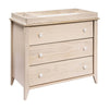 Babyletto Sprout 3 Drawer Changer Dresser with Removable Changing Tray - Washed Natural / White