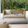 Blaine Teak Wood Porch Swing with Oyster Cushion | Patio Furniture