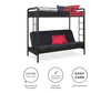 EveryRoom Twin Over Futon Metal Bunk Bed in Black